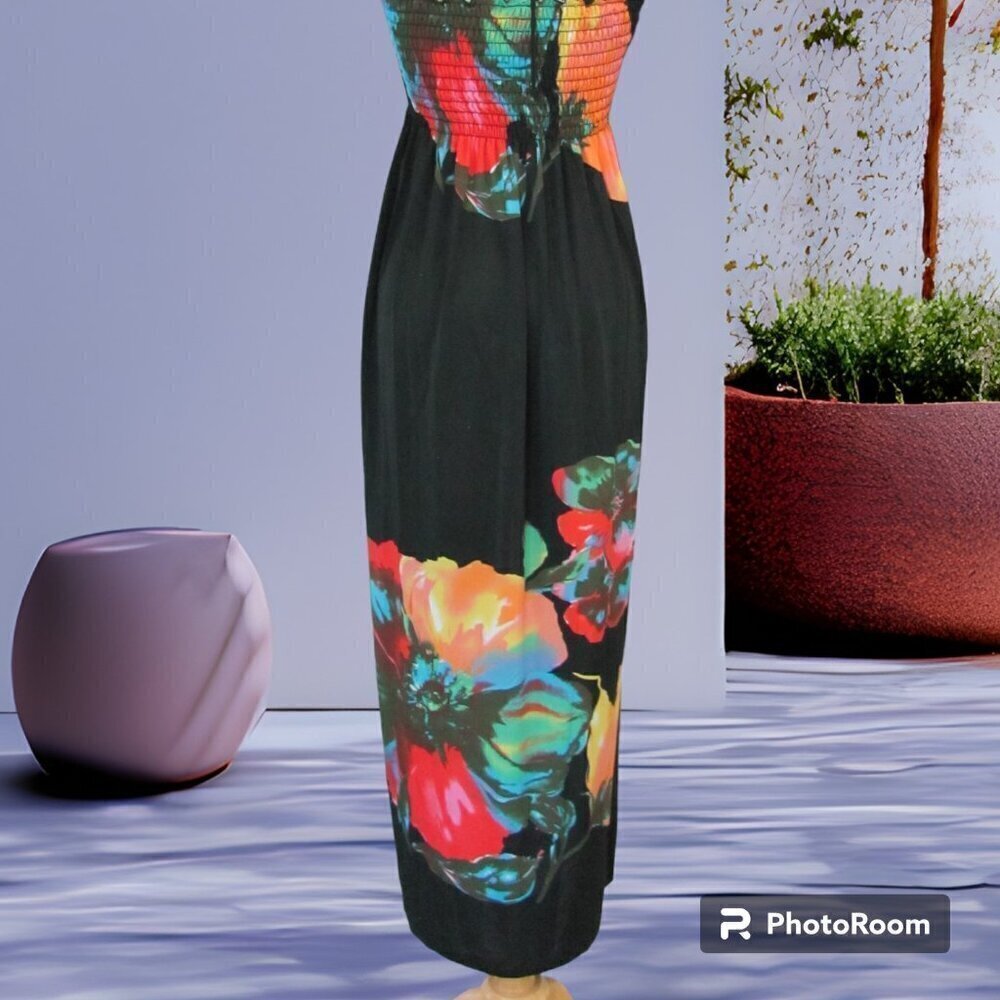1 2 3 Ladies  Halter Maxi Sundress Shirring on the bodice NWT - Picture 13 of 15